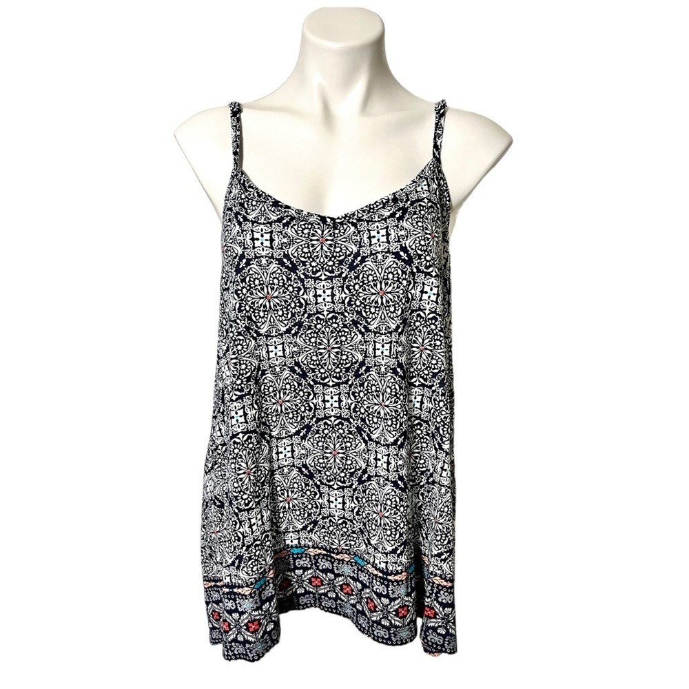 Torrid Boho Print Tank Top Size 2X Black/White